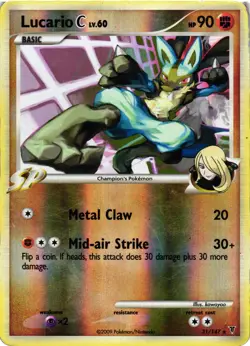 Pokemon TCG Lucario C 31/147 Supreme Victors Reverse Holo HEAVY DMG - Image 1