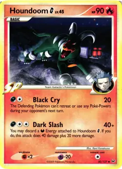 Pokemon TCG Houndoom G 50/127 Platinum Regular Uncommon LP/MP - Image 1