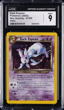 2002 POKEMON NEO DESTINY - HOLO #4/105 DARK ESPEON CGC 9 - Image 1