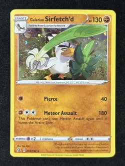 Galarian Sirfetch’d 095/192 HD Galaxy Swirl 2020 Pokemon Black Star Promo - Image 2