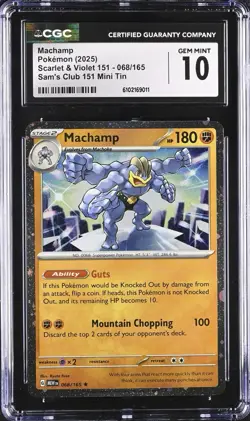 CGC 10 Machamp 068/165 Cosmos Holo 151 Sam's Club Exclusive Promo 2025 Pokemon - Image 1