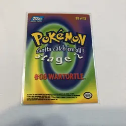 Pokemon #08 Wartortle Topps Movie Stage 2 E8 of 12 Trading Cards 1999 - Image 3