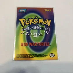 Pokemon #08 Wartortle Topps Movie Stage 2 E8 of 12 Trading Cards 1999 - Image 4
