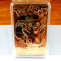 Pokemon 23K Gold Plated Trading Card Pikachu Burger King 1999 COA #25 Nintendo - Image 1