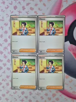 Pokemon Card Cheren 081/086 ×4 S&V White Flare Uncommon Trainer Playset - Image 1