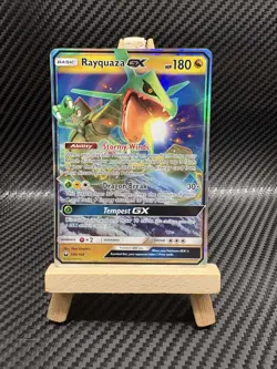 Pokemon TCG Rayquaza GX Card Sun & Moon Celestial Storm 109/168 NM - Image 1