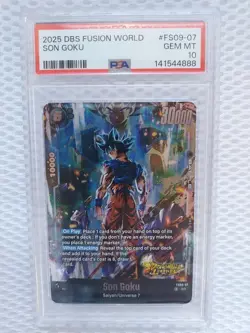 2025 dbs fusion world son goku fs09-07 card graded psa gem mt 10. - Image 1