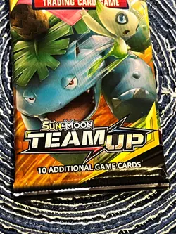 1 Pokemon TCG Sun & Moon Team Up Booster Pack - Celebi & Venusaur Art - Image 2