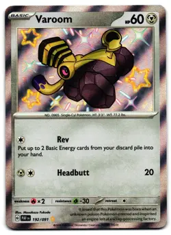 Varoom 192/091 - Paldean Fates Shiny Rare Pokemon TCG - LP Card - Image 1