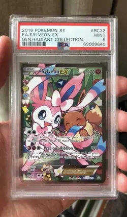2016 POKEMON XY GENERATIONS RADIANT COLL #RC32 FULL ART/SYLVEON EX PSA 9 - Image 1