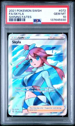 2021 Pokemon Skyla Full Art Shining Fates 072 PSA 10 Gem Mint - Image 1