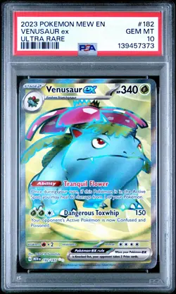 2023 POKEMON MEW EN-151 ULTRA RARE #182 VENUSAUR EX PSA 10 - Image 1