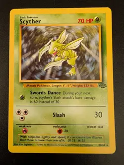 Pokemon Card ( 26/64 ) Scyther Non Holo Jungle ( LP ) - Image 1