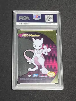 2000 Topps Pokemon Mewtwo PC5 TV Animation Clear Card PSA 9 MINT - Image 2