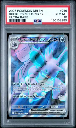 PSA 10 Rocket's Nidoking EX 216/182 Destined Rivals Holo Pokemon Card - Gem Mint - Image 1