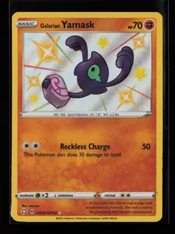 Galarian Yamask SV065/SV122 Shiny Holo Rare Shining Fates Pokemon Card - Image 1