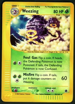 Pokemon Card Weezing 32/165 Reverse Holo Foil Expedition MP - Image 1