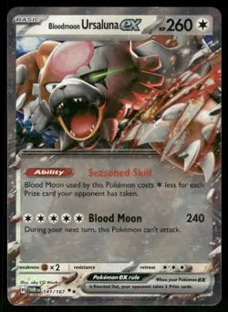 Bloodmoon Ursaluna ex 141/167 Double Rare Holo NM Pokemon SV06: Twilight Masquer - Image 1