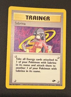 Pokemon TCG WOTC Sabrina Trainer Gym Challenge Holo Card 20/132 - Image 1