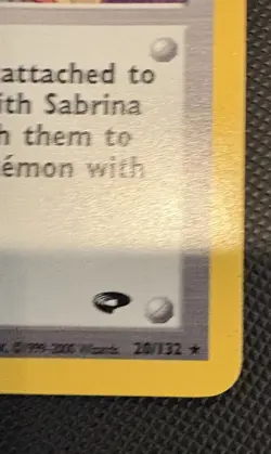 Pokemon TCG WOTC Sabrina Trainer Gym Challenge Holo Card 20/132 - Image 2