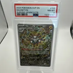 Pokemon 2024 Magneton Black Star Promo #159 PSA 8 Surging Sparks - Image 1