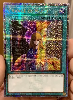 Yugioh Change of Heart RA01-EN050 Quarter Century Secret Rare 1st Ed NM w/Track - Image 1