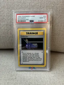 1999 POKEMON BASE SET SHADOWLESS #80 DEFENDER PSA 10 - Image 1