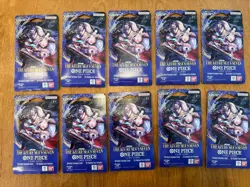 One Piece TCG The Azure Sea’s Seven OP-14 Sleeved Booster Pack Lot Of 10 Sealed - Image 1