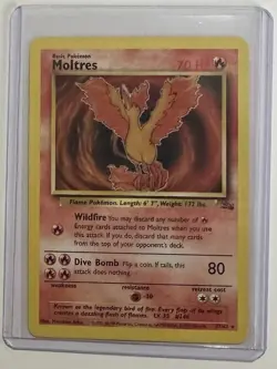 Moltres 27/62 Fossil Rare Non-Holo WOTC 1999 Vintage Pokemon Card - NM - Image 1