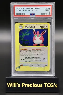 PSA 9 Wigglytuff 34/144 Skyridge 2003 Reverse Holo Pokemon Card E-Series WOTC - Image 1