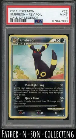 2011 Pokemon UMBREON PSA 9 Call of Legends Reverse Foil 22/95 Pop 70 - 18 Higher - Image 1