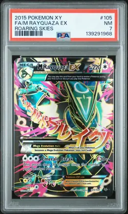 2015 POKEMON XY ROARING SKIES #105 FULL ART/M RAYQUAZA EX PSA 7 - Image 1