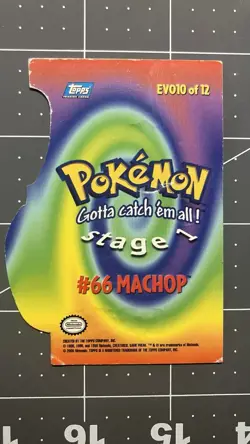 MACHOP #66 Stage 1 Die-Cut POKEMON 2000 Trading Card EVO10 of 12 TOPPS - Image 2