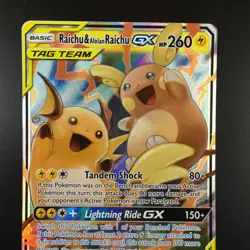 Raichu & Alolan Raichu GX 54/236 Pokemon Unified Minds Holo Full Art Card - Image 2