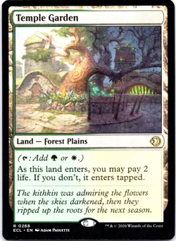 Mtg Temple Garden Lorwyn Eclipsed Regular - Rare Land Magic the Gathering - Image 1