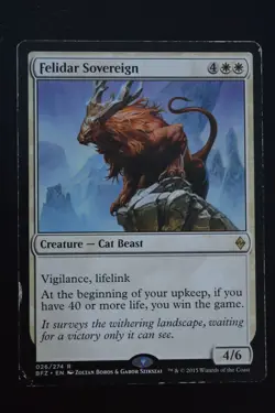 Magic The Gathering MTG FELIDAR SOVEREIGN Battle for Zendikar HP Damaged - Image 1