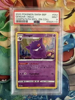 Pokemon 2020 PSA 9 Gengar SWSH052 Champion’s Path Special Pin Collection English - Image 1