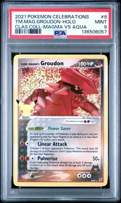 2021 Pokemon Celebrations Team Magma’s Groudon Holo Classic Collection PSA 9 - Image 1
