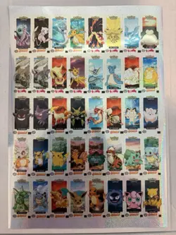 Pokemon Bubble Gum Uncut Sticker 2 Sheet Set - Golozzini Nintendo Rare Find! - Image 2