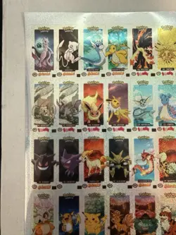 Pokemon Bubble Gum Uncut Sticker 2 Sheet Set - Golozzini Nintendo Rare Find! - Image 3