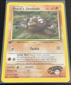 Pokemon Card - 1st Edition Brock's Geodude - Gym Heroes - 38/132 - Image 1
