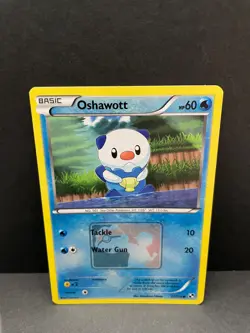 Oshawott 27/114 Pokemon League Promo Crosshatch Holo Foil BW B&W Pokemon Card - Image 1