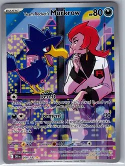 Team Rocket's Murkrow 200/182 SV10: Destined Rivals - Pokemon Card - NM - Image 1