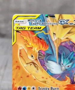Pokemon TCG card Moltres, Zapdos,Articuno GX 44/68 Hidden Fates Holo Ultra Rare - Image 3