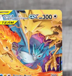 Pokemon TCG card Moltres, Zapdos,Articuno GX 44/68 Hidden Fates Holo Ultra Rare - Image 4