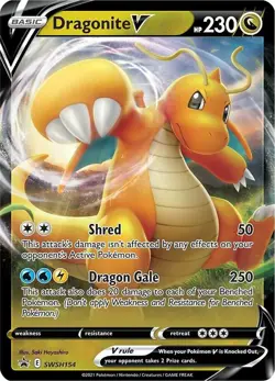 Dragonite V SWSH154 SWSH Promo Holo Pokemon Card NM - Image 1