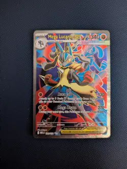 Pokemon Mega Lucario EX TCG Full Art Ultra Rare Card 160/132 Mega Evolution - Image 1