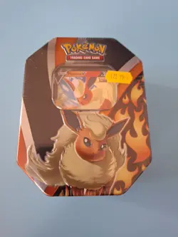 FLAREON POKEMON TIN NEW SEALED mint condition RARE TCG trading card game tin - Image 1
