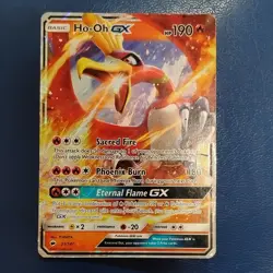 Ho-oh GX 21/147 Burning Shadows Played Ultra Rare Pokemon Card TCG Holo - Image 1