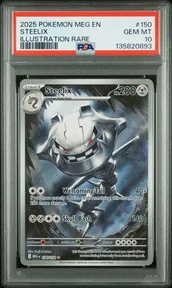 2025 POKEMON MEG EN-MEGA EVOLUTION ILLUSTRATION RARE #150 STEELIX PSA 10 - Image 1